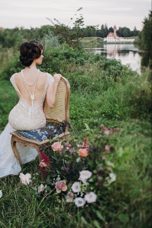 Свадьба в английском парке на берегу озера