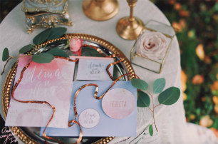 Свадебная полиграфия в розовом цвете