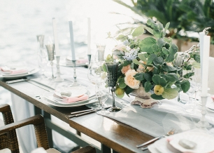 Декор стола, свадебный ужин