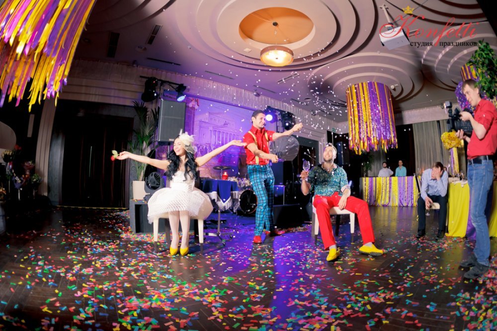 Салют из конфетти на свадьбу в стиле "Стиляги"