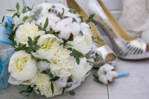 Свадебный букет с хлопком