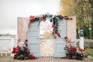 Осенняя зона для церемонии на свадьбе Саши и Димы