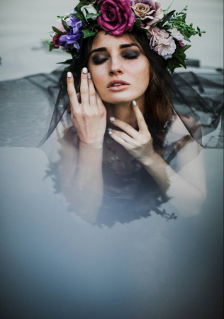 черные смоки в макияже невесты, организатор CELEBRATE IT!