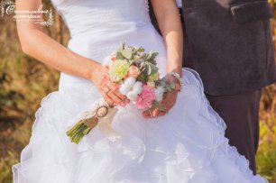 Букет невесты с хлопком