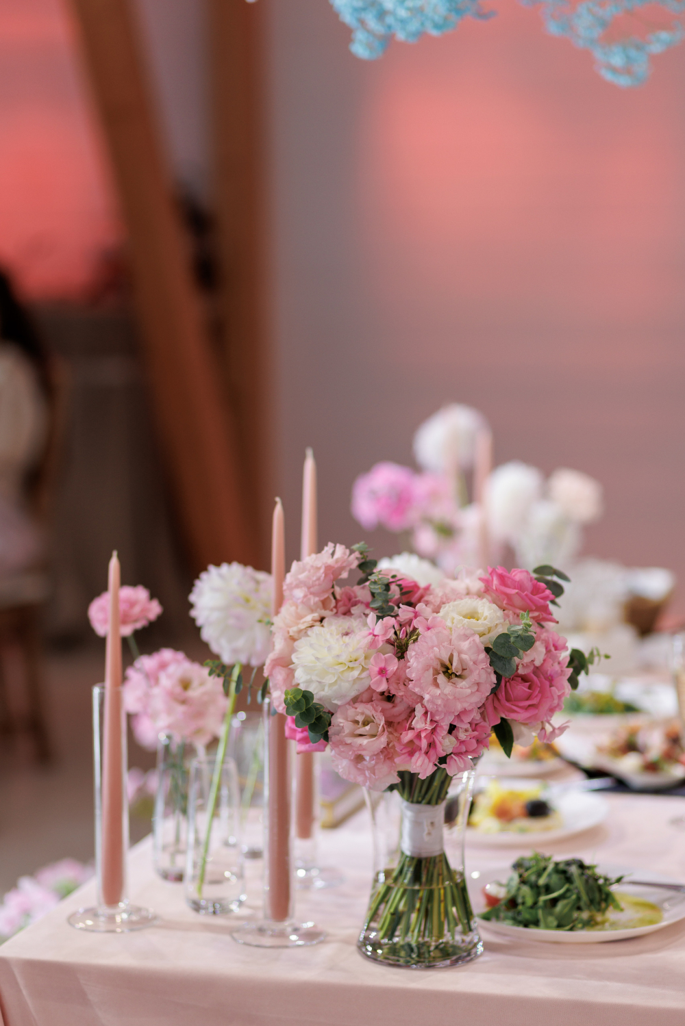 Оформление свадьбы в розовых и голубых тонах