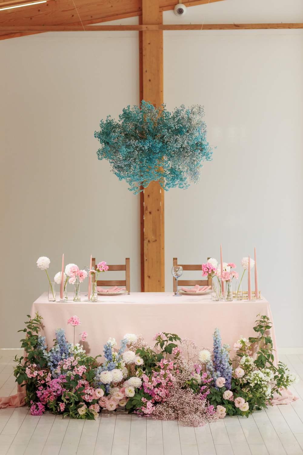Оформление свадьбы в розовых и голубых тонах