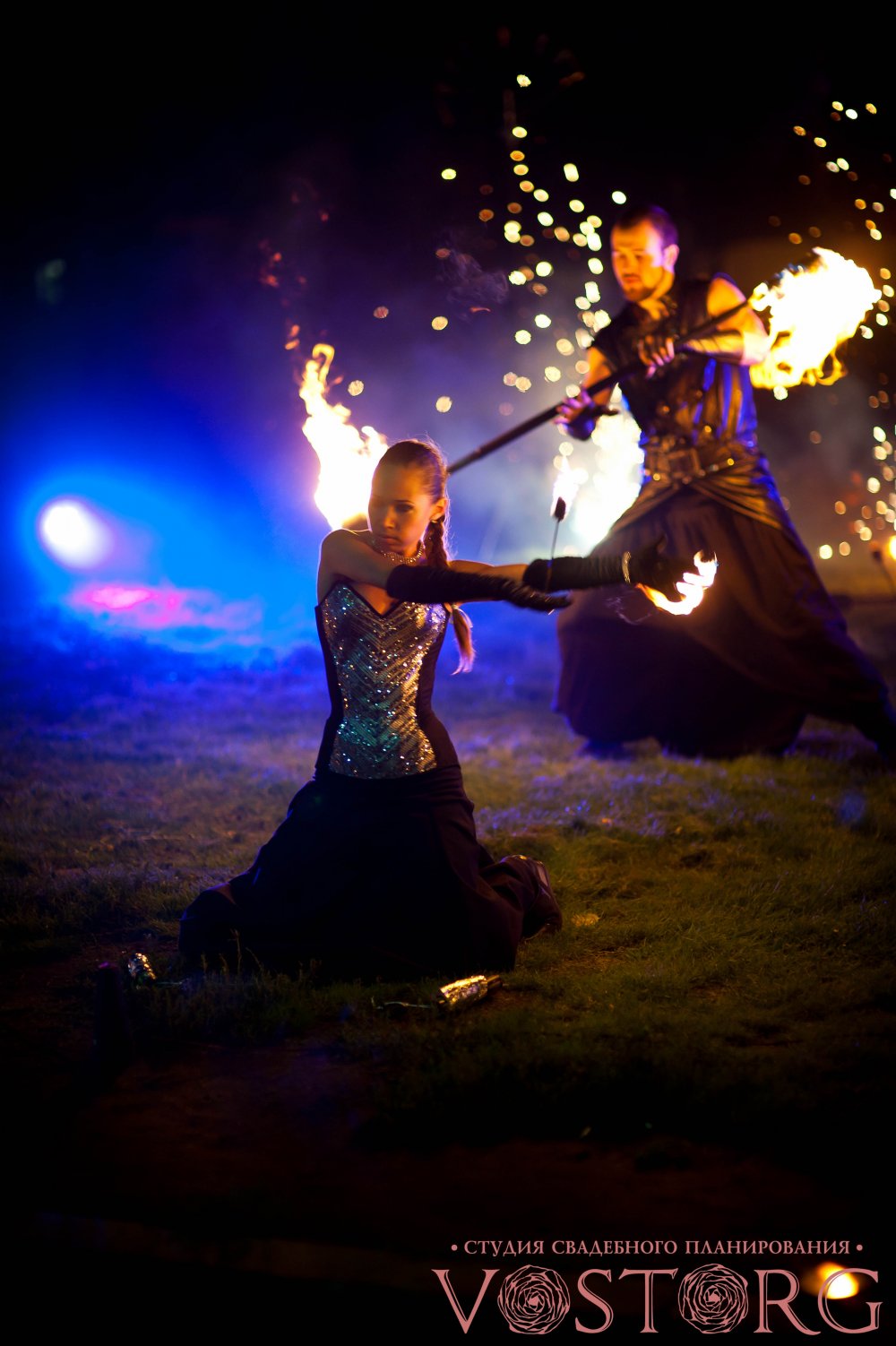 Свадьба "Седьмое небо..."  В завершение вечера было потрясающее фаер-шоу