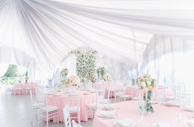 свадьбе в шатре в розовом цвете, организатор АЛЕДЖИА СЫЧЁВА