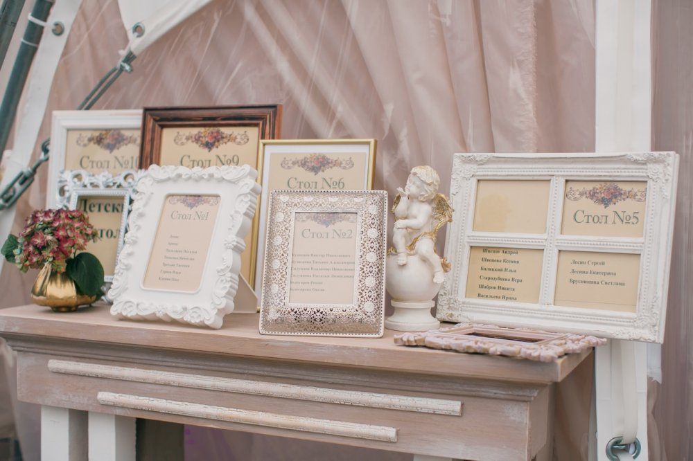 План рассадки на изысканной свадьбе Дениса и Арины