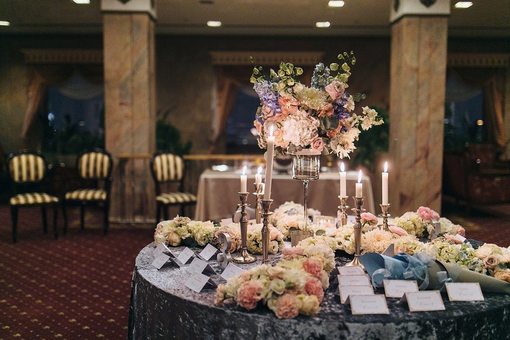 План рассадки (эскорт-стол) на свадьбе Екатерины и Глеба