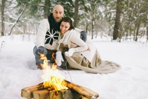 Зимняя фотосессия у костра