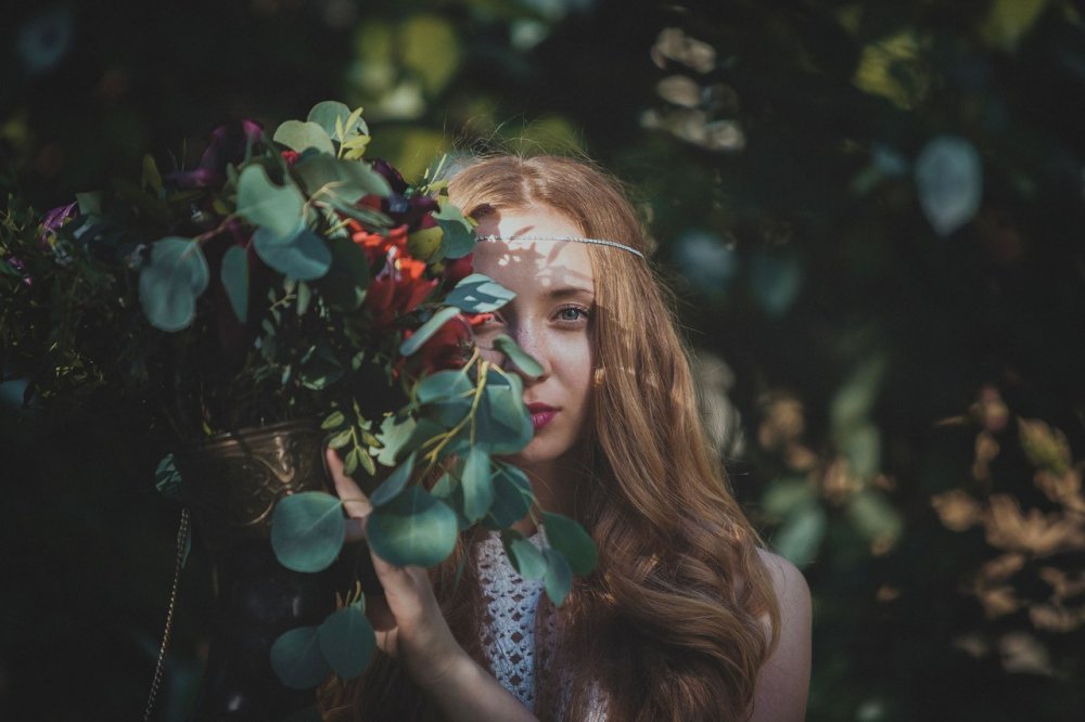 Свадьба в стиле Бохо. Букет в роге