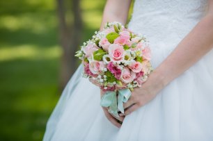 Яркий свадебный букет