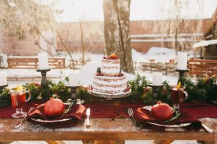 Зимний декор свадебного стола