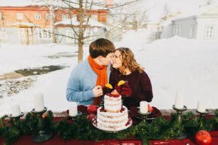 Зимняя свадебная фотосессия. Декор фотозоны