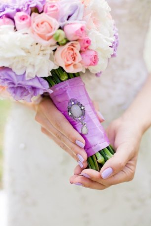 Винтажная брошь на ножке свадебного букета