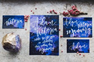 Свадебная полиграфия в космической тематике