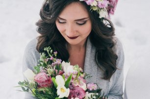 Зимний макияж невесты