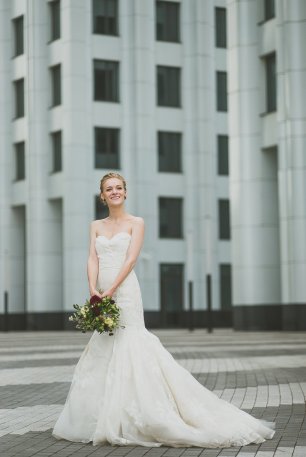 Платье силуэта Рыбка с небольшим шлейфом