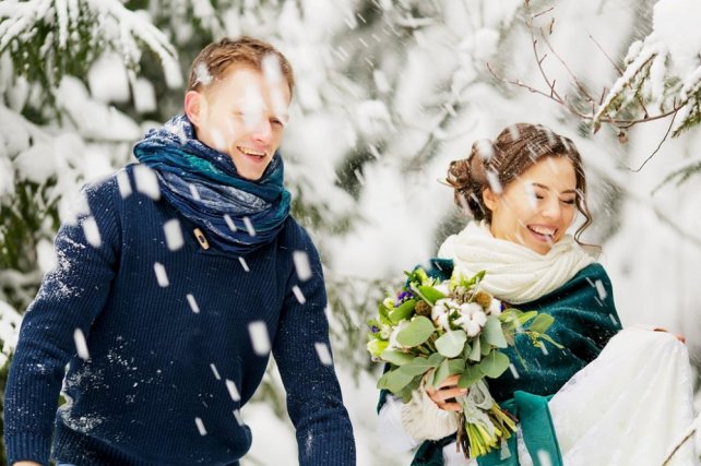 Зимние образы: 35 фотоидей для запоминающейся свадьбы 