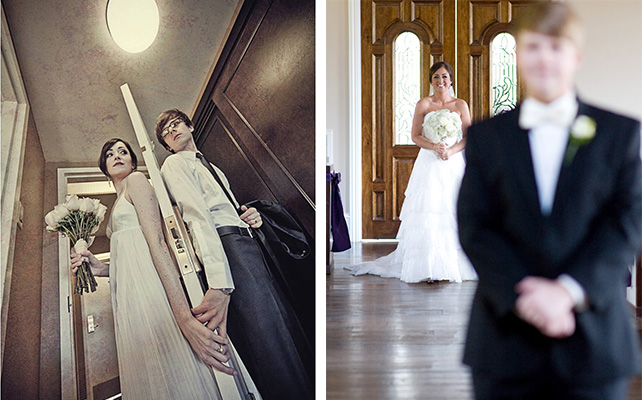 свадебный снимок прятки