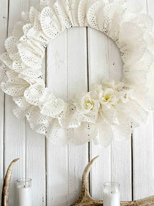 свадебный декор ажурных бумажных салфеток, декор зала, венок