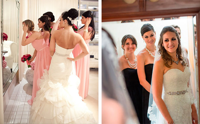 фото невесты и подружек в зеркале