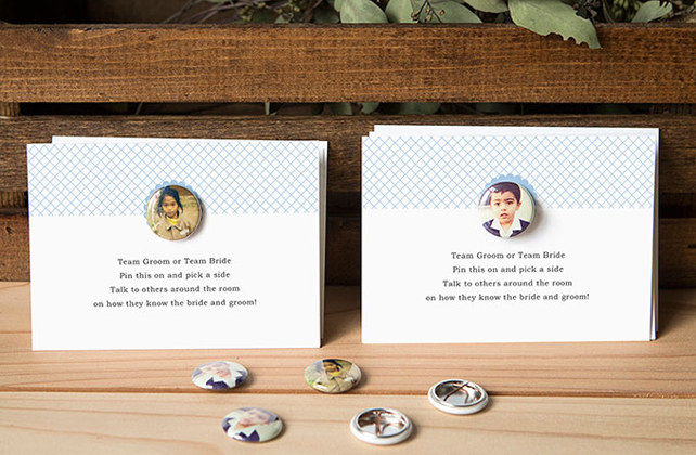 чем занять гостей перед церемонией, значки для гостей на свадьбе