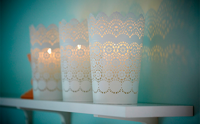 подсвечники IKEA в декоре свадьбы