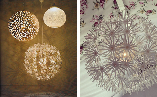 оригинальные светильники IKEA в декоре свадьбы