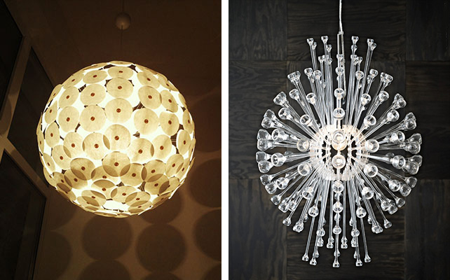 оригинальные светильники IKEA в декоре свадьбы