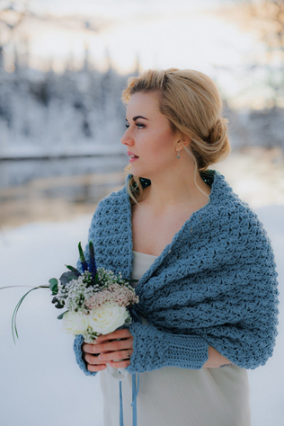вязаная свадьба, зимний образ невесты, вязаная накидка в образе невесты 