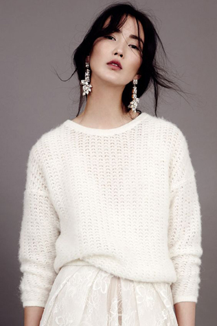 вязаная свадьба, зимний образ невесты, вязаный свитер в образе невесты 