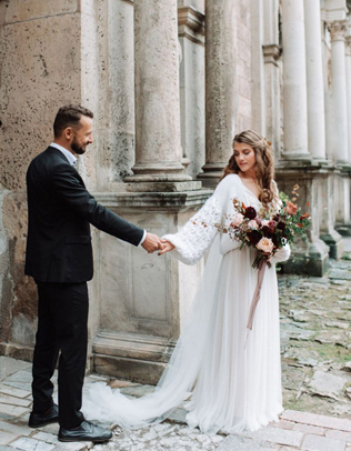 вязаная свадьба, зимний образ невесты, вязаный кардиган в образе невесты 