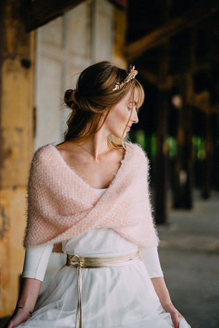 вязаная свадьба, зимний образ невесты, вязаная накидка в образе невесты 