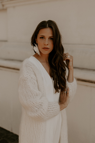 вязаная свадьба, зимний образ невесты, вязаный кардиган в образе невесты 