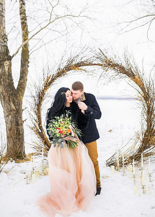 100 примеров зимних свадебных фото 