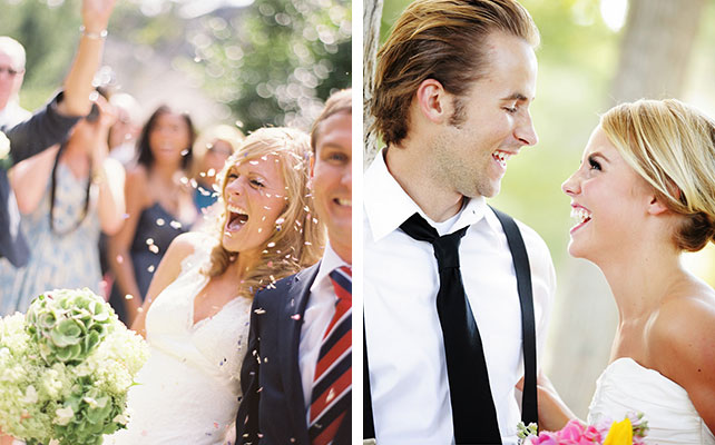 молодожёны смеются