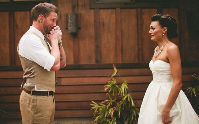 первый взгляд молодожёнов друг на друга