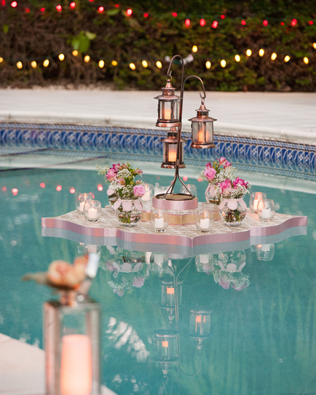 свадьба у бассейна, флористика и декор 