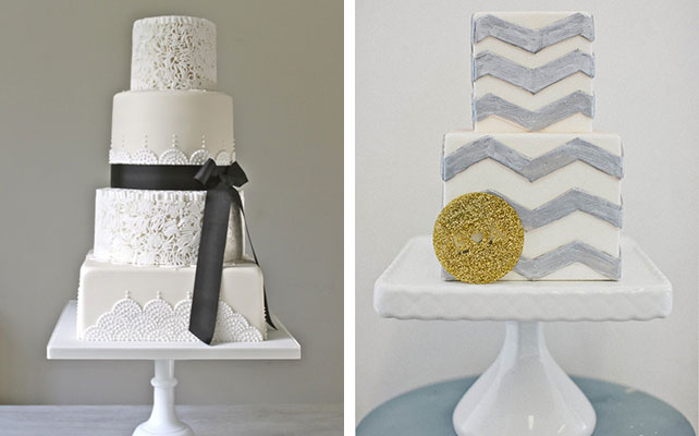 12 идей для незабываемой свадьбы, монохромный свадебный торт