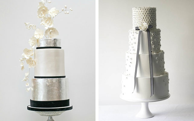 12 идей для незабываемой свадьбы, монохромный свадебный торт
