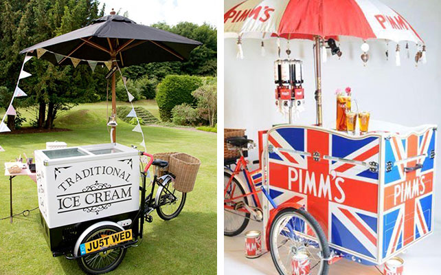 12 идей для незабываемой свадьбы, вагончик с едой на свадьбе