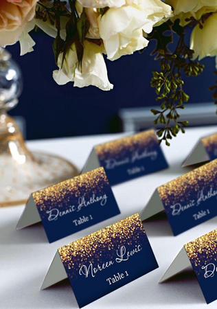 зимняя свадьба в золотом и синем цвете