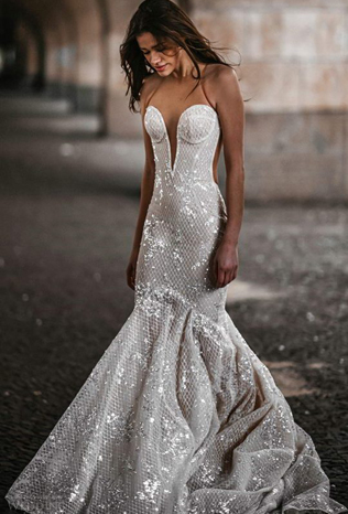 свадебные платья 2022, блестящее свадебное платье 