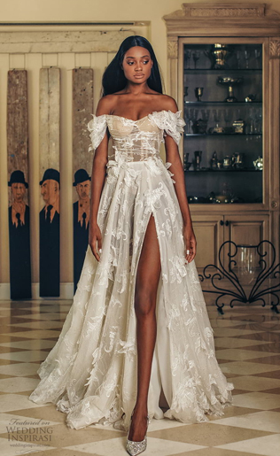 свадебные платья 2022, платье с разрезом на ноге