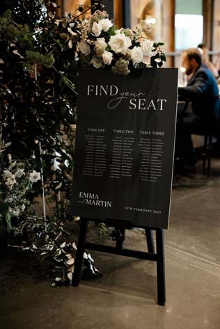 Черная схема рассадки гостей