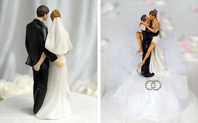 Торты с фигурками жениха и невесты