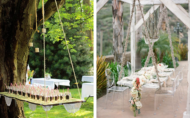 идеи для выездной регистрации, подвесной стол