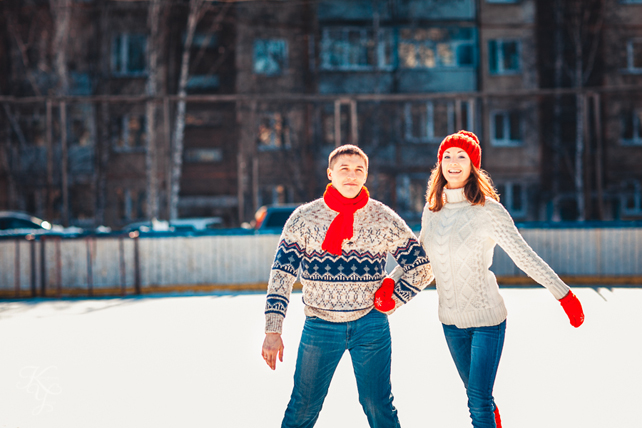 фотосессия love story с коньками 